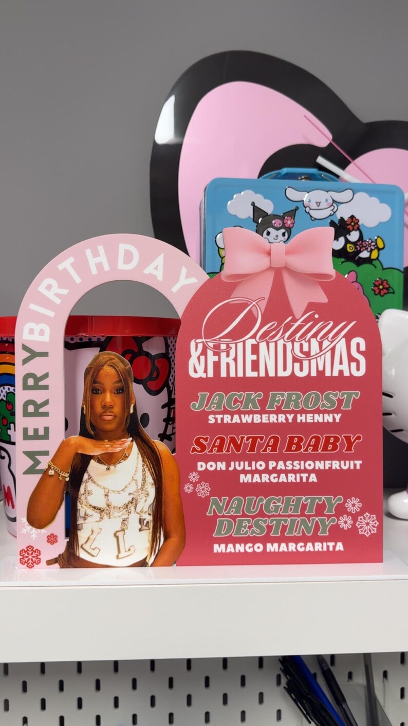 Custom acrylic printed bar menu, drink aesthetics for event